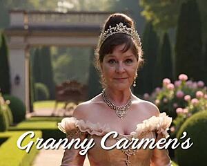 granny jeannie pops out genie costume for creampie pounding
