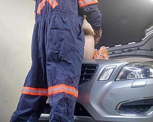 mechanic bends my wife over for creampie while i watch