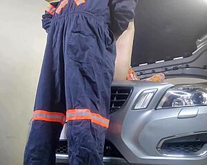 mechanic bends my wife over for creampie while i watch