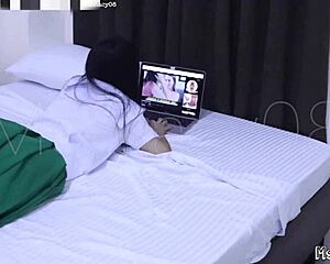 Insan caught watching porn now suck my cock uniform teen