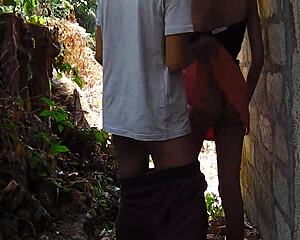 sri lankan skinny wife spreads narrow ass for neighbor's outdoor fuck in public