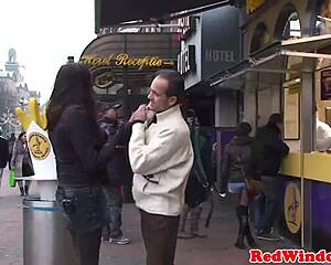 blonde amsterdam whore bends over sucks cock then gets fucked doggystyle