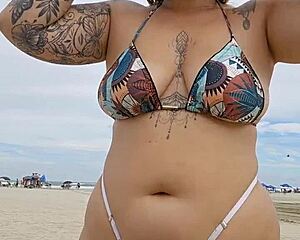 beach panties flash draws married men for intense young exhibitionist fuck