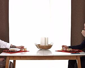 megan glock takes muscular mmf threesome dp bent over with deepthroat cumshots