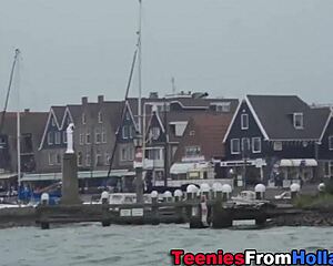 bold teen blondes finger lick small tits on outdoor boat