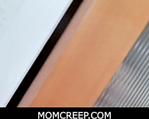 stepson bends stepmom over bathroom sink for intense doggystyle pounding