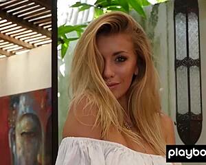 glamorous british bexie williams strips naked teasing her curves for playboy