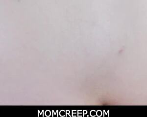 stepson bends stepmom over bathroom sink for intense doggystyle pounding