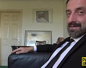 dominated petite blonde throat fucked hard until she gags 😈💦