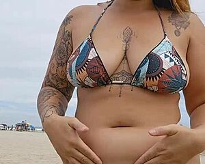 beach panties flash draws married men for intense young exhibitionist fuck