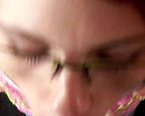 Karla Rose Kneels Eye-Locked Sucking My Wrapped Cock Hungrily