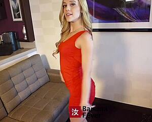 WOW! HOT BLONDE KALI ROSES SWALLOWS EVERY DROP OF BANANA JUICE - BANANAFEVER!