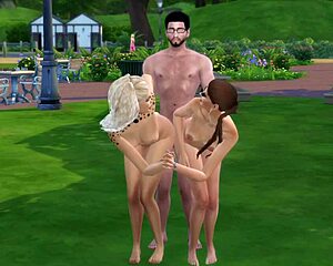 Heart racing shock hits mortimer as two horny milf teen sluts ravish him in sims 4 threesome