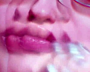 Nude Lips Goddess in Glasses Teases Your Desires