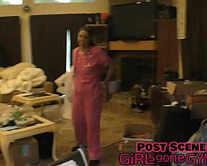 patient begs nurse aria nicole to examine her massive hooters up close