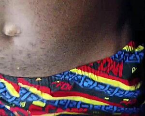 muscular black bodybuilder humps pillow missionary style horny solo masturbation