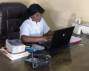 Sexy nurse deepthroats blows big dick doggystyle pussy fucks patient in hospital