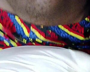 muscular black bodybuilder humps pillow missionary style horny solo masturbation