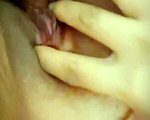 Big titted babe fingers huge wet pussy close up solo masturbation