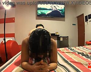 perla moans loud in doggystyle as guy licks her wet pussy closeup