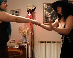 these three witches including pregnant one dress me as maid for bisexual orgy domination ritual