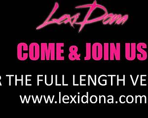 Lexidona strips nude for steamy fitness lesbian toy masturbation session