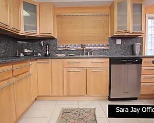 sara jay gives hootie a massive boob job then can't resist plumber's dick sliding in