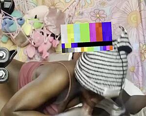 petite midget ebony babe hides monster bbc couch pounding