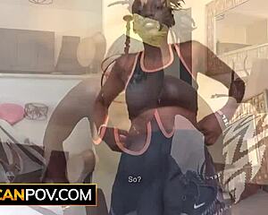 Big lactating tits black milf railed rough doggystyle by monster white cock