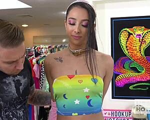 kiarra kai gags on bryan gozzling cock in rough deepthroat facefuck 💦😈