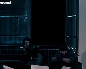 whoa, big titted brunette babe roleplays monster cock vigilante city trailer suck!