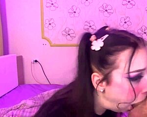that goth teen girlfriend gives her first sloppy deepthroat to her friends monster cock at the party