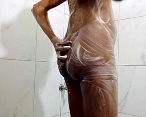 desi stepdaughter strips down for full nude bathing in the tub