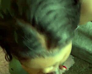 that curvy ghetto ebony gives the sloppiest pov deepthroat on big black cock
