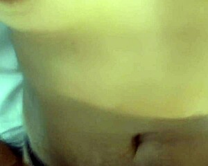 Massive Cum Eruption Fills Her Deep Belly Button in Fetish Tit Worship