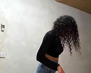 Spy cam catches busty colombian college model's perfect tits undressing outdoors