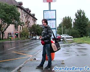 Busty Euro Teen's Pussy Pounded Hard by Grandpa!