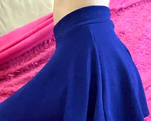 Pretty student bends over in miniskirt no panties dripping wet pussy exposed