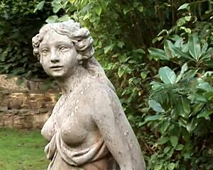 Slutty Claudia takes hot anal threesome pounding in old castle depths.
