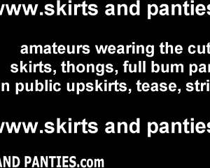 Pigtailed teen Milenna poses playfully in her cute cotton panties and skirt