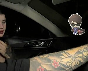 ALT Goth Teen STRETCHES Wet Holes With TAXI Driver's Juicy Monster Cock!