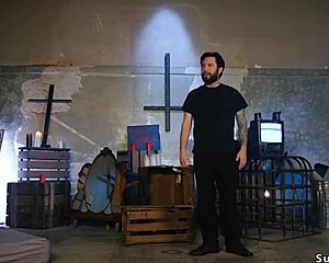 possessed babe bound and gaped by double monster cocks from male ghosts gangbang