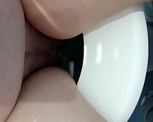 Italian slut chills on toilet for european fetish play