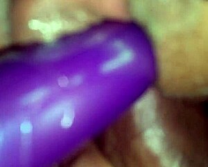so this wife grabs her dildo and bends over for some intense doggy style pounding at home