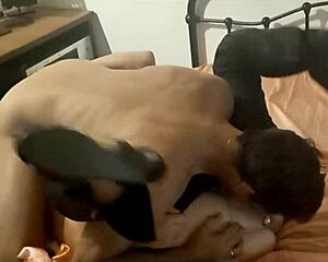 Amateur Slut's Zebra Satin Corset Ignites Wild Doggy Blowjob and Ass Licking Passion