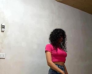 Spy cam catches busty colombian college model's perfect tits undressing outdoors