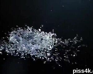 Sweet lezzie nymphos squirt pee over wet cunts in lesbian frenzy