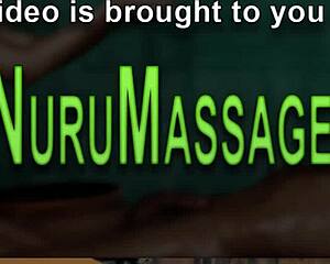 wet messy asian masseuse milks huge cock with handjob cum explosion