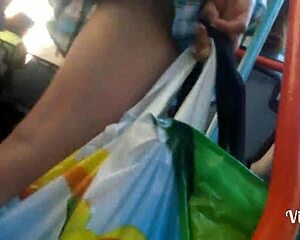 Quick upskirt peek in Minsk shows sexy skirt lift