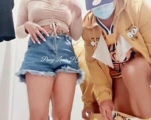 Risky mall fitting room fuck with stepsis her pussy creampied sloppy from public doggystyle?